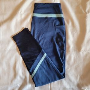 Tek Gear DryTek Leggings blue color block WITH pockets (XL)